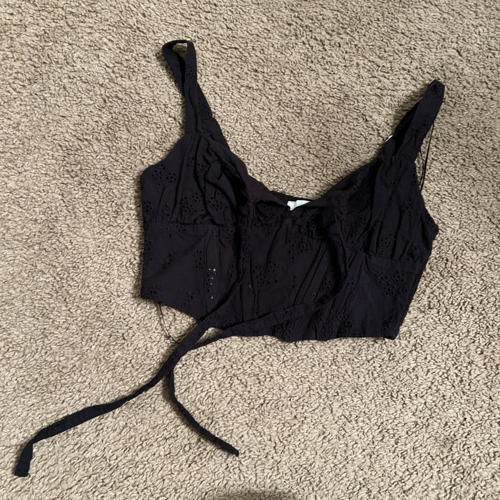 Local Boutique Black Lace Crop Top